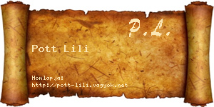 Pott Lili névjegykártya